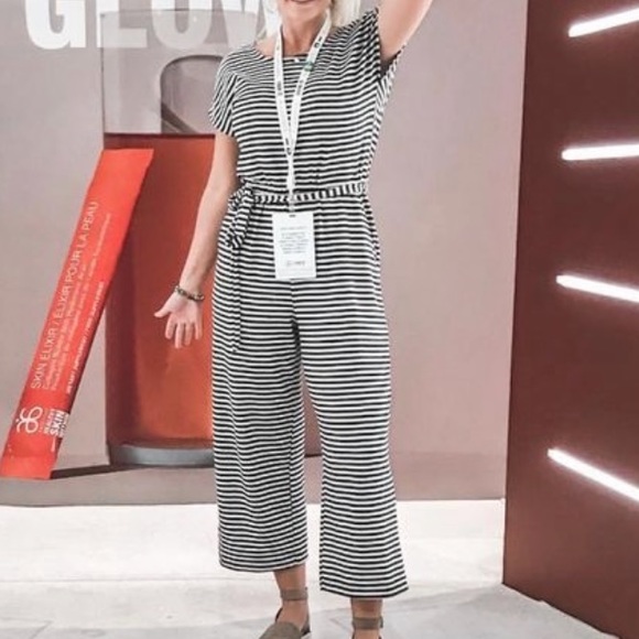 Old Navy | Flare Leg Striped Jumpsuit - Picture 2 of 9